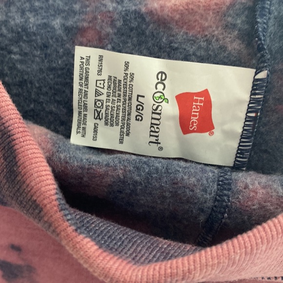 Bleached blue/pink tie dyed sweatpants - size Large - Picture 4 of 4